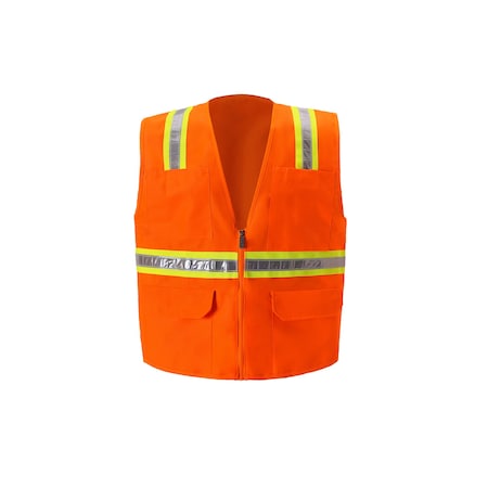 Multi-Pocket Safety Vest, 5X-Large, Orange